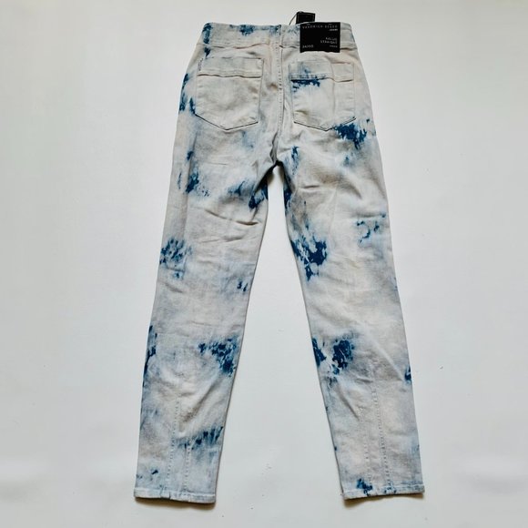 VERONICA BEARD KALLIE TIE DYE HIGH RISE STRAIGHT LEG JEANS - Picture 6 of 11